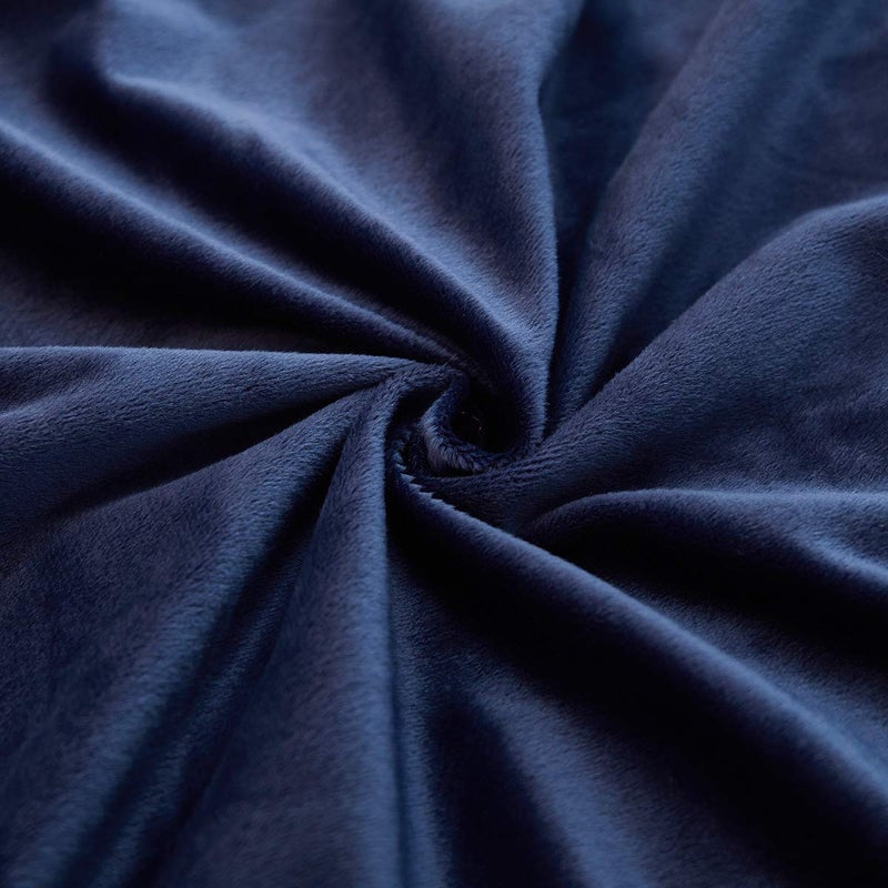 JAUXIO Diamond Pinch Pleated Crystal Velvet Pillowcases 2 Pack Solid Pintuck Throw Cushion Cover for Home Decor Hidden Zipper Closure (Navy, Standard) - Image 5